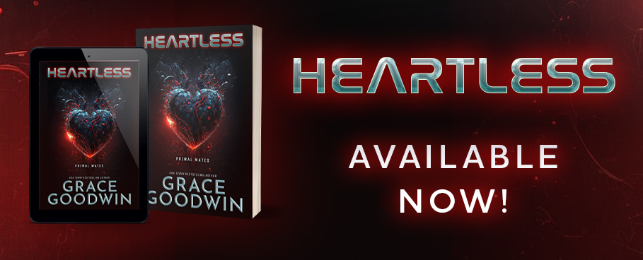 banner graphic for Grace Goodwin with Heartless cover